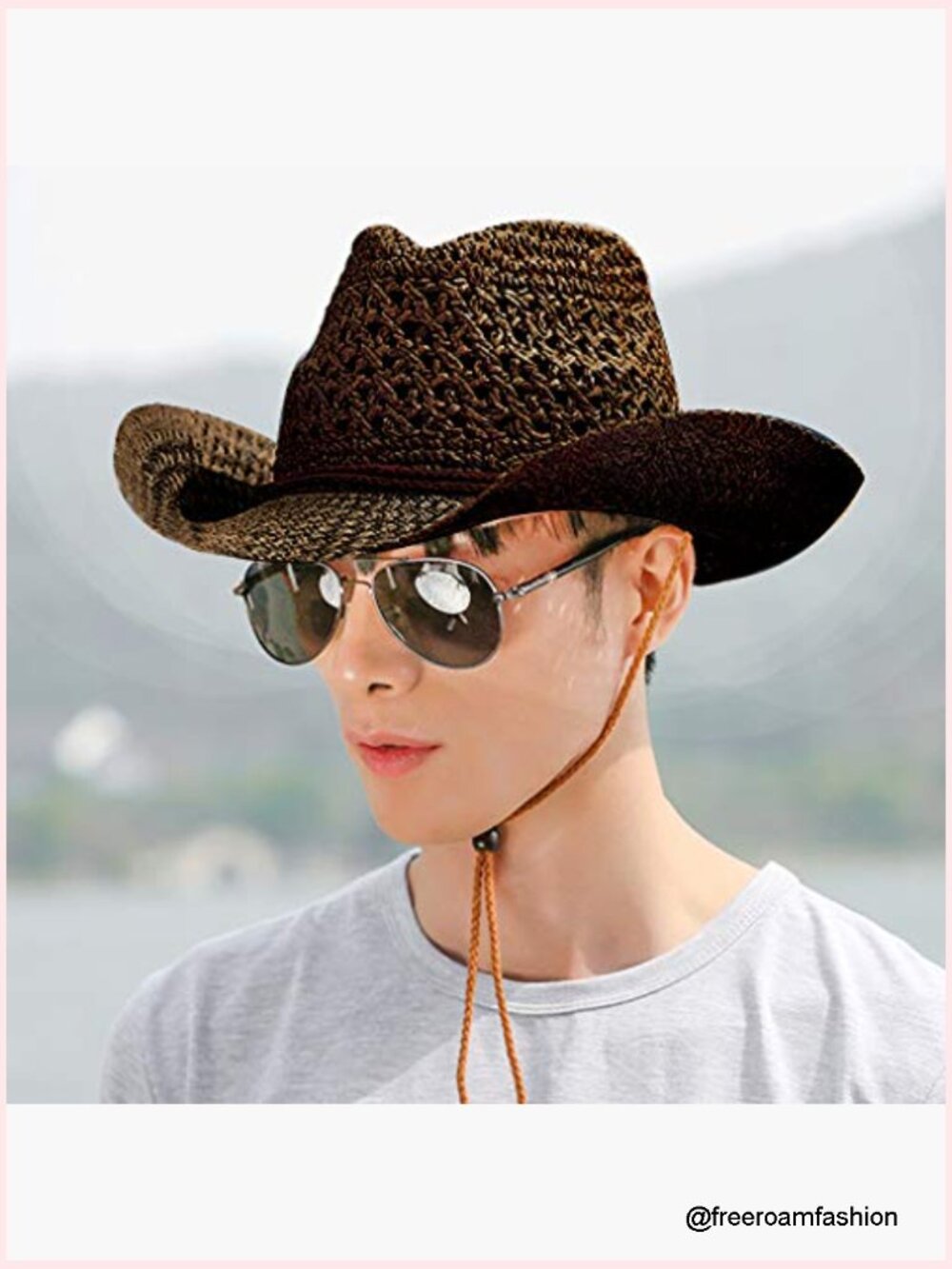 Floppy Sun Hat UPF 50+ Wide Brim Beach Cowboy Travel Hat Adjustable Packable - Picture 5 of 7